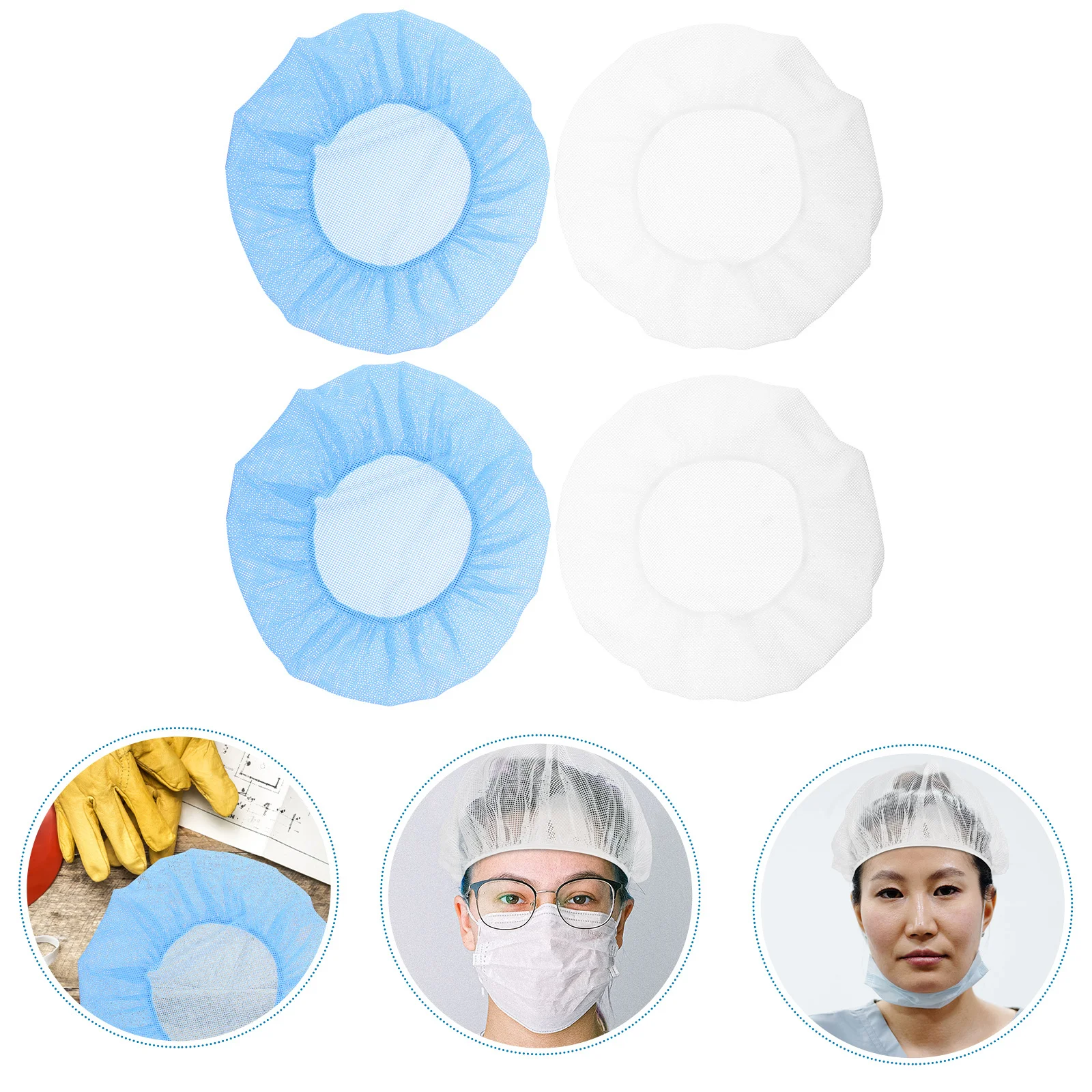 

4 шт. антистатическая рабочая кепка с дышащей сеткой, пылезащитная шапка шеф-повара для кухни, ресторана, отеля, общественного питания, выпечки, приготовления персонала, использование