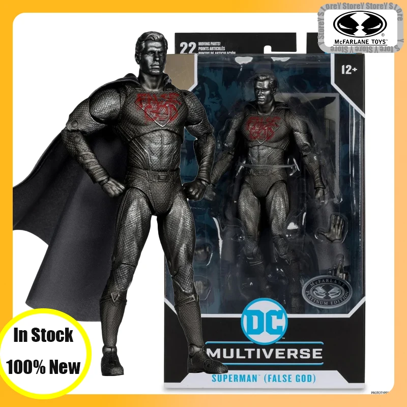 Original McFarlane Toys Batman V Superman: Dawn of Justice Superman False God Platinum Edition Action Figure Model Gifts