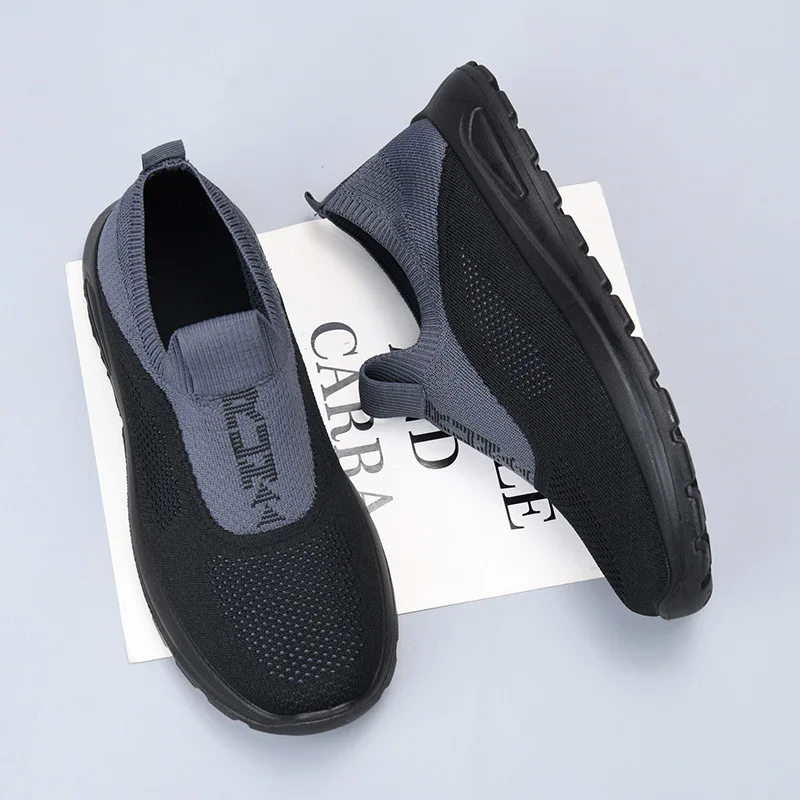 Herren Slip-On Sneaker aus gewebtem Material, atmungsaktives Mesh, rutschfest, leicht, für Outdoor-Aktivitäten und Freizeit, ideal zum Spazierengehen. – Detail 10