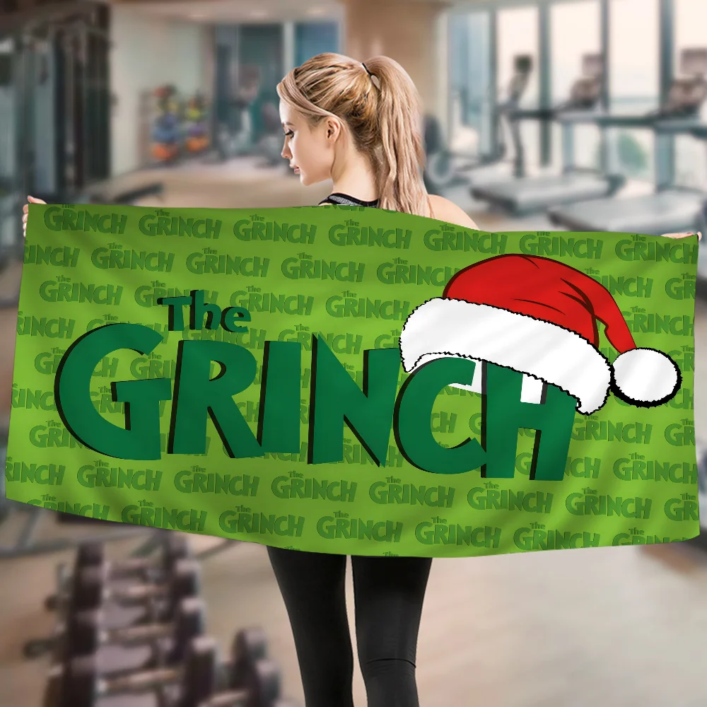 Cartoon The G-Grinch Microfiber Printed Beach Towel Mountain Climbing Yoga Beach Swimming Running Absorbent Soft Towel