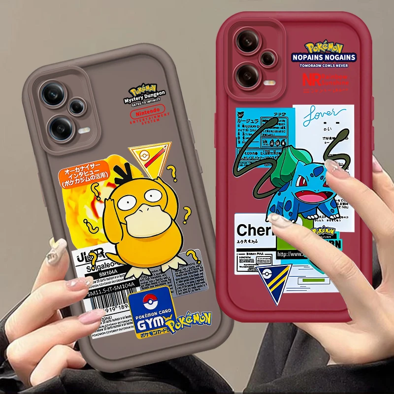 

Cute P-Pokemons P-Pikachu For Xiaomi Redmi Note 14 13 13R 12 12R 11 11E 11T 11S Pro Plus 4G 5G Eye Ladder Soft Phone Case TPU