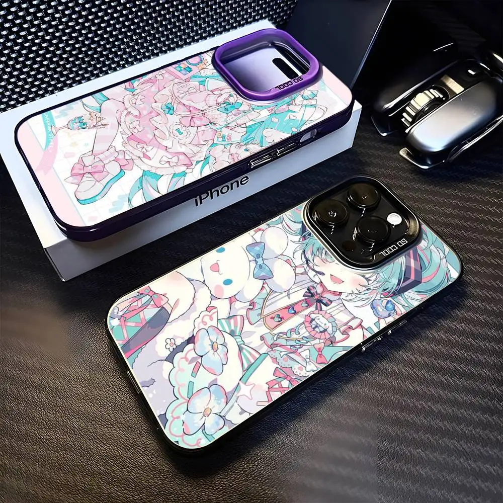 

Cute Anime-style pretty girl Phone Case For iPhone17,16,15,14,13,12,11 Plus,Pro Max Purple Matte Shockproof Cover