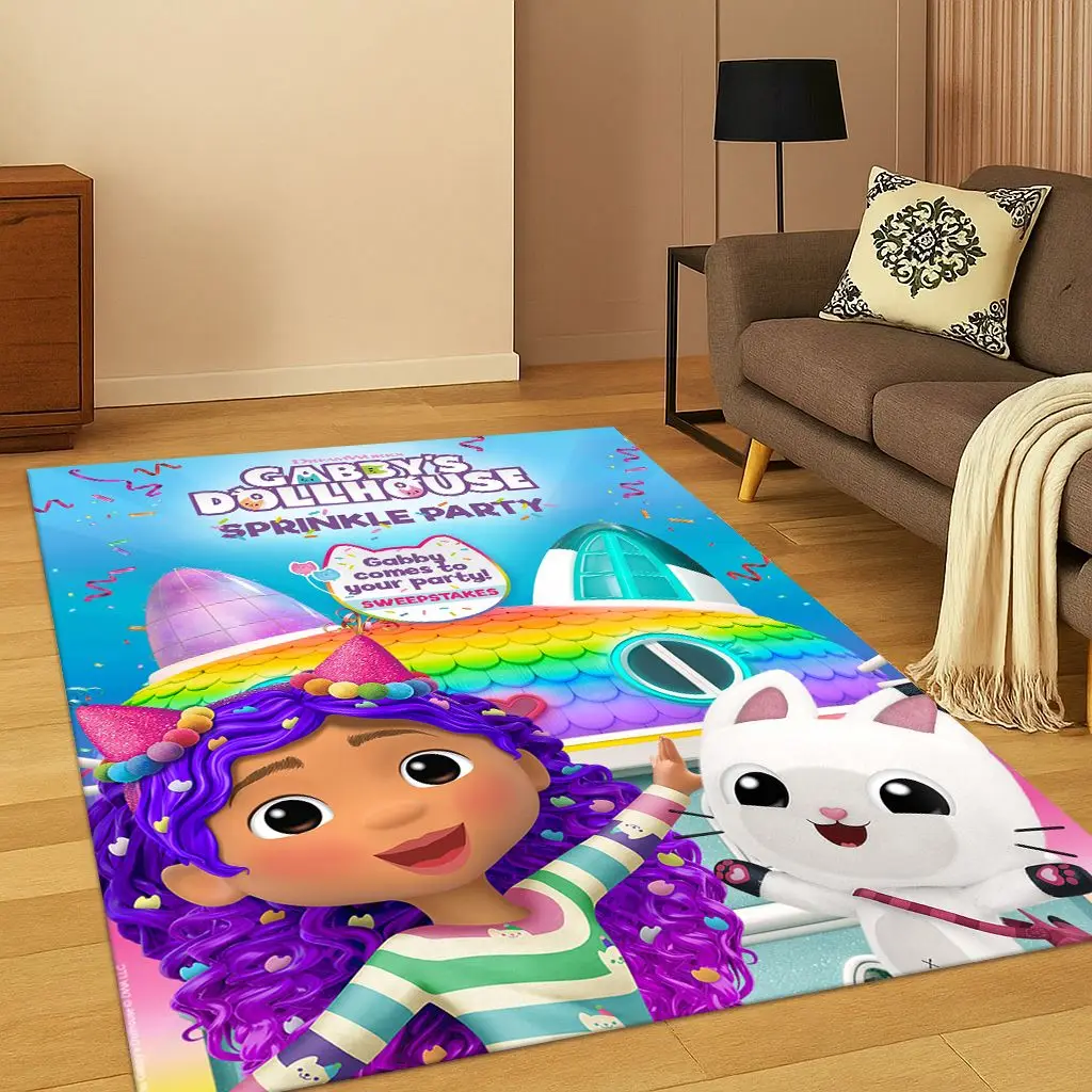 سجادة فتاة كرتونية لطيفة لبيت الدمى من Gabbys لغرفة النوم وغرفة المعيشة وأريكة ممسحة ديكور منزلي، سجادة منطقة ألعاب الأطفال هدية مضادة للانزلاق #3
