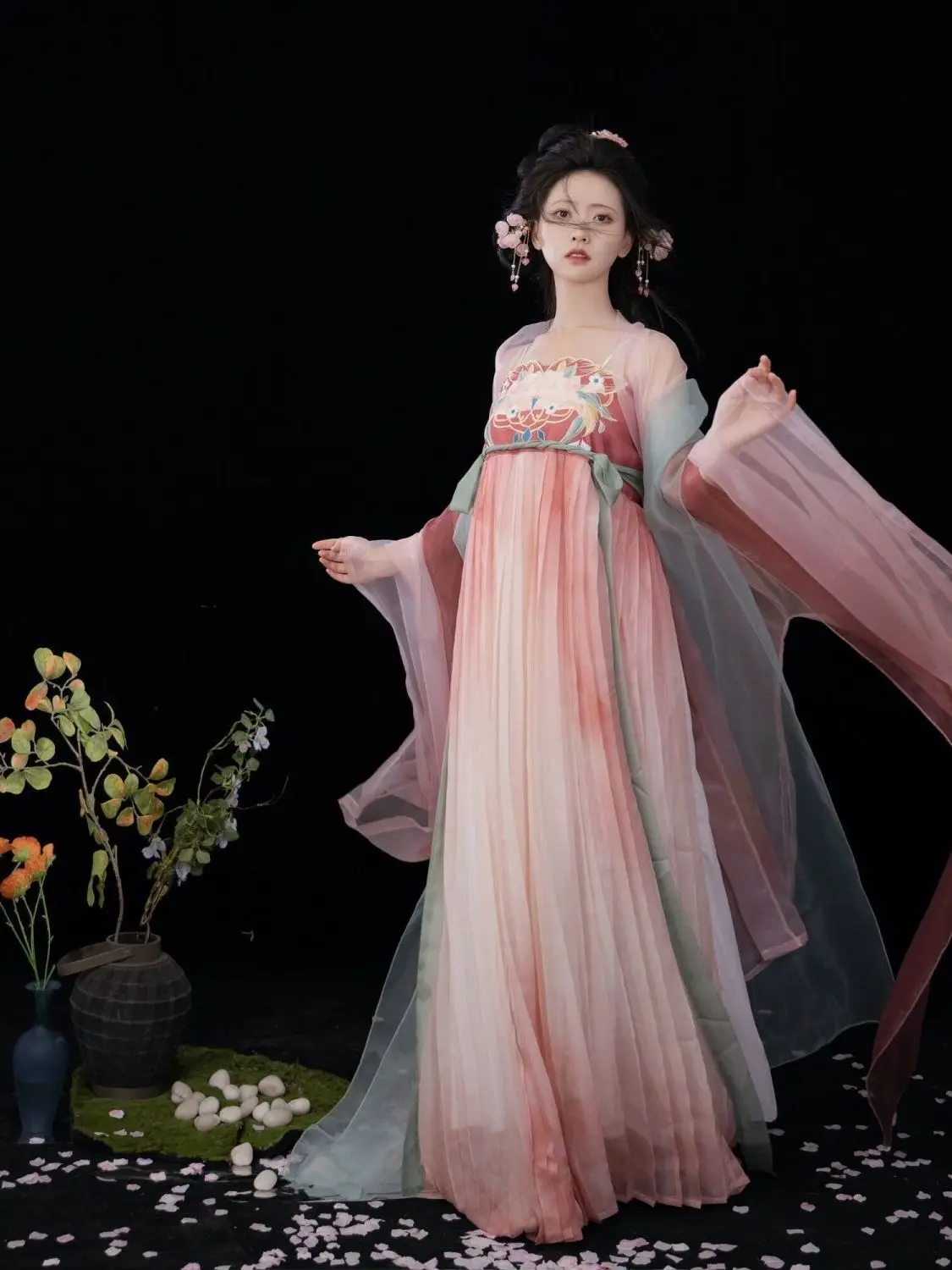 Women's Tang Dynasty Hanfu Embroidered Hezi Skirt Chinese Style Classical Dance Cosplay Costume for 2025