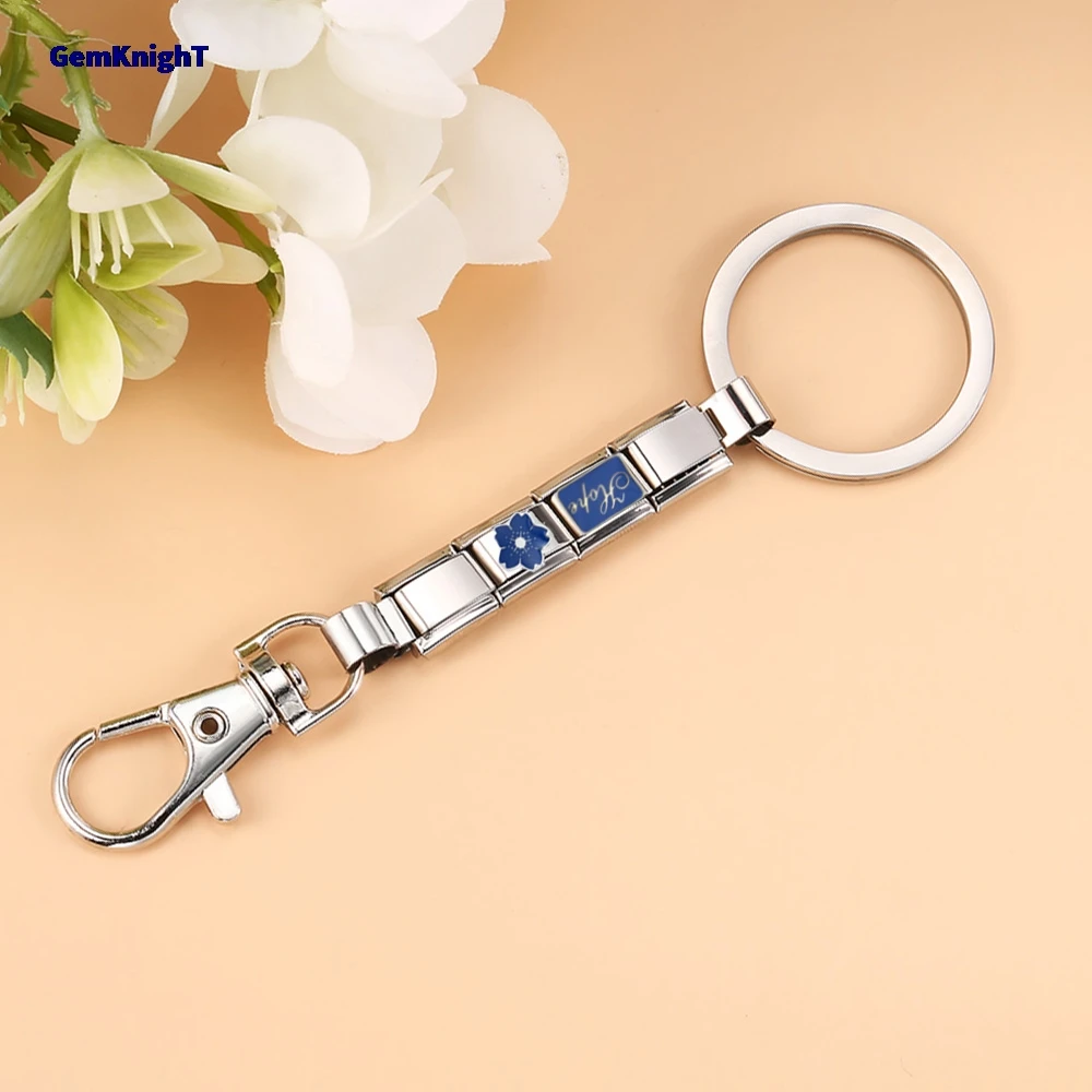 GemKinght Einfacher zarter Schlüsselanhänger, bunt, abnehmbarer italienischer Charm, 9 mm, Verbindungsherstellung, DIY, Damen, Herren, Geschenke, Schmuckzubehör – Detail 6