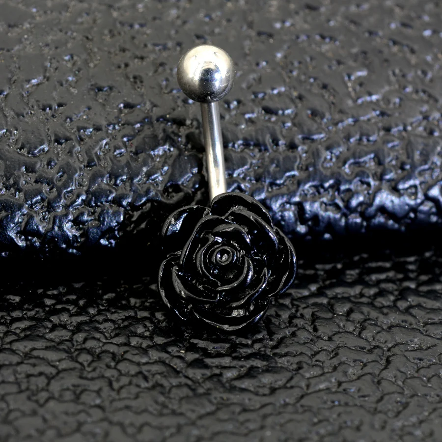 1Pc Rose Flower  Rose Flower Belly Button Navel Ring Body Piercing Jewelry Gift Pendant Belly Piercing Ring Sexy Women