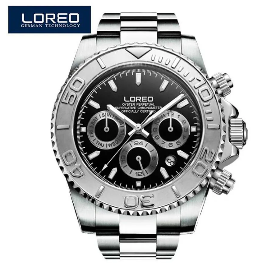 LOREO Watches For Men Luxury Brand Automatic Mechanical Watch Mens 200M Waterproof Sapphire Mirror Seagull Movement Relogio