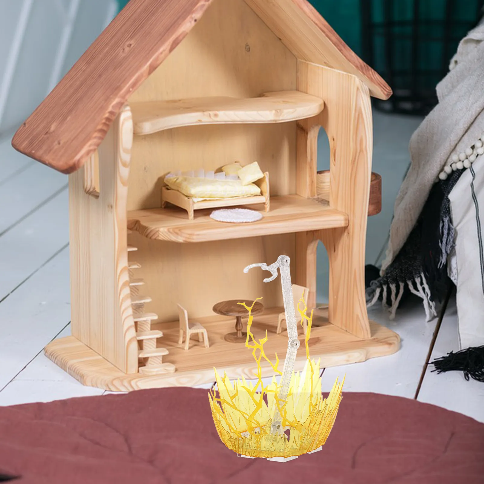 

Подставка для фигурок с регулируемым прозрачным основанием для экшн-фигурок, с зажимом для устойчивости, компактный дизайн для демонстрации динамичных поз.