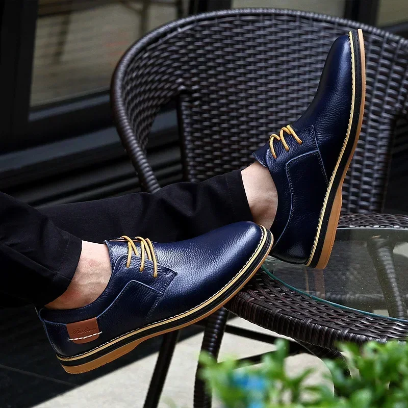 

Brogue Lace Up Italian Mens Casual Luxury Brand Moccasins Loafers Plus Size 38-48 Men Oxfords Genuine Leather Dress Shoes