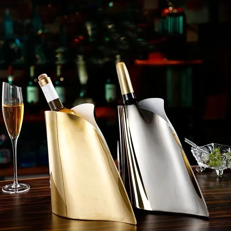 

Steel Champagne Iced Wine Beer Bucket Bar KTV champanera Utensils Ice Bucket barrel Ice Buckets wine holder can cooler