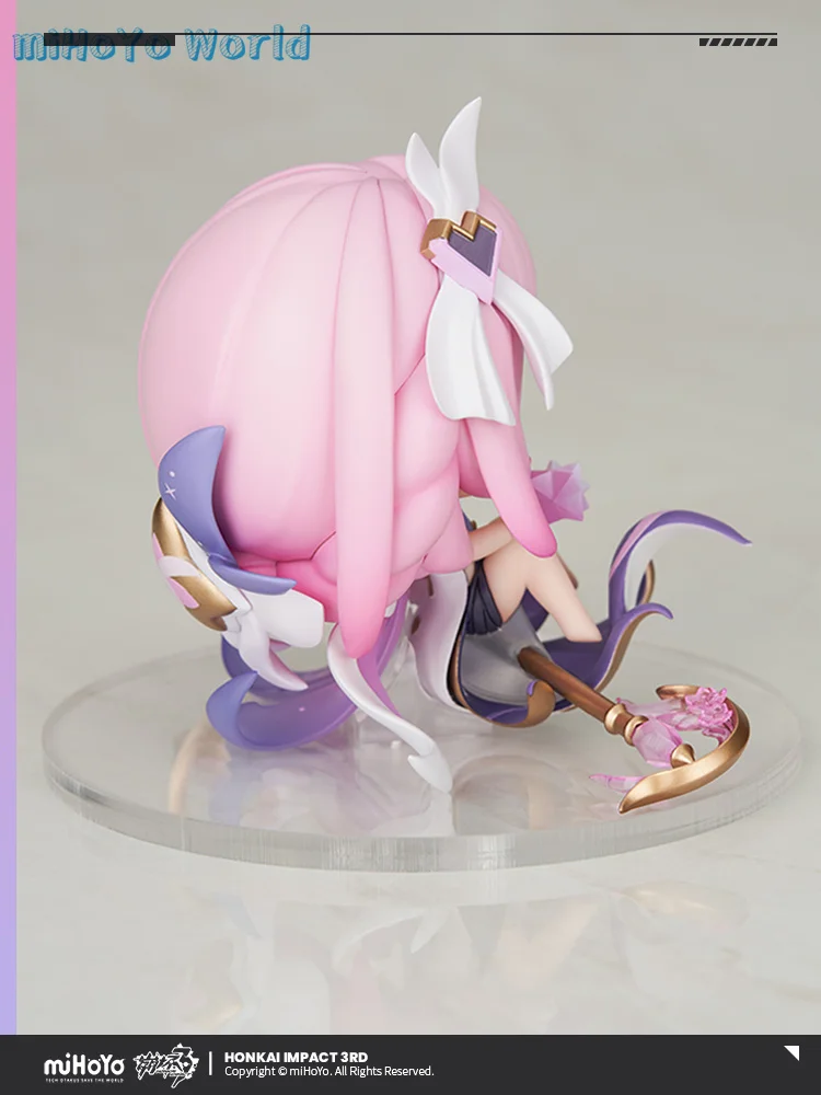 Mini Elysia Figure Presentes de Aniversário, Jogo Genuíno Oficial MiHoyo, Honkai Impact 3, Elysia HERRSCHER of HUMAN, EGO Theme, Q Version