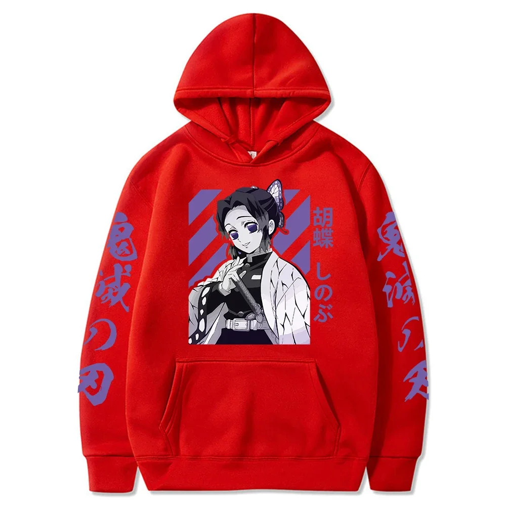 Japan Anime Demon Slayer Graphic Printed Hooded Women Hoodies Long Sleeve Plus Size Sweatshirt Harajuku Casual Girl Clothes Tops