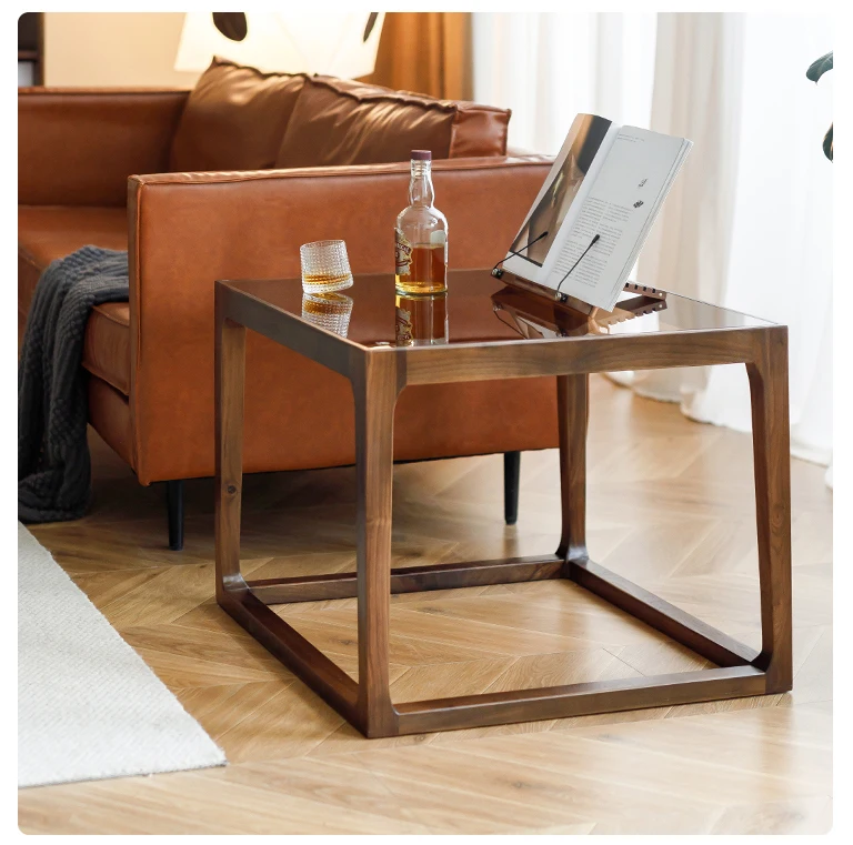 

North American black walnut solid wood edge few corners small apartment sofa side cabinet