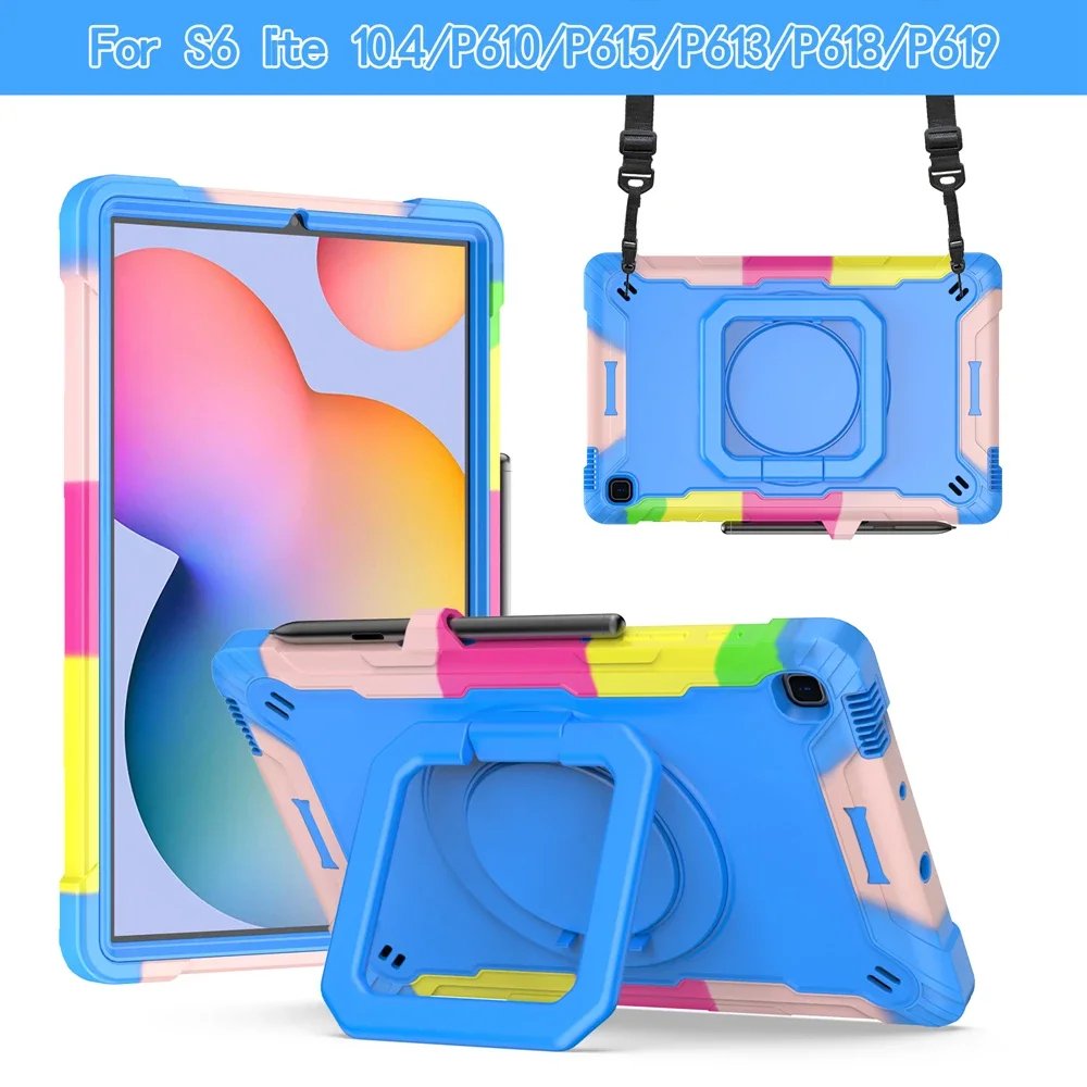 For samsung Galaxy Tab S6 Lite P620 P625 P627 10.4 2024 Case P610 P613 P615 P619 Kids Shockproof Pull Ring Stand Tablet Cover