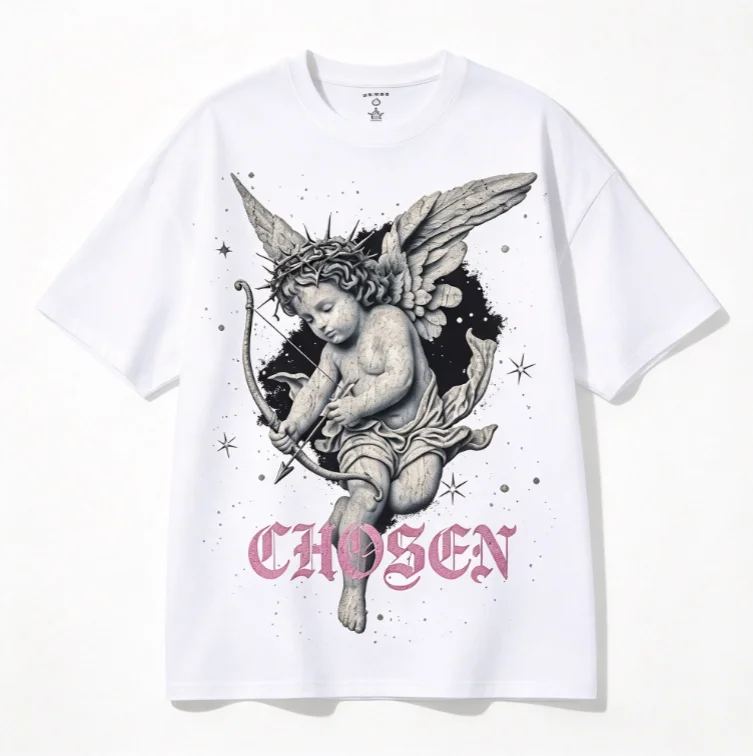 2026 New Best-Seller Trending Vintage Pink Gothic Letter Oversized Short Sleeve T-Shirt, Streetwear Enthusiasts Daily Wear Item