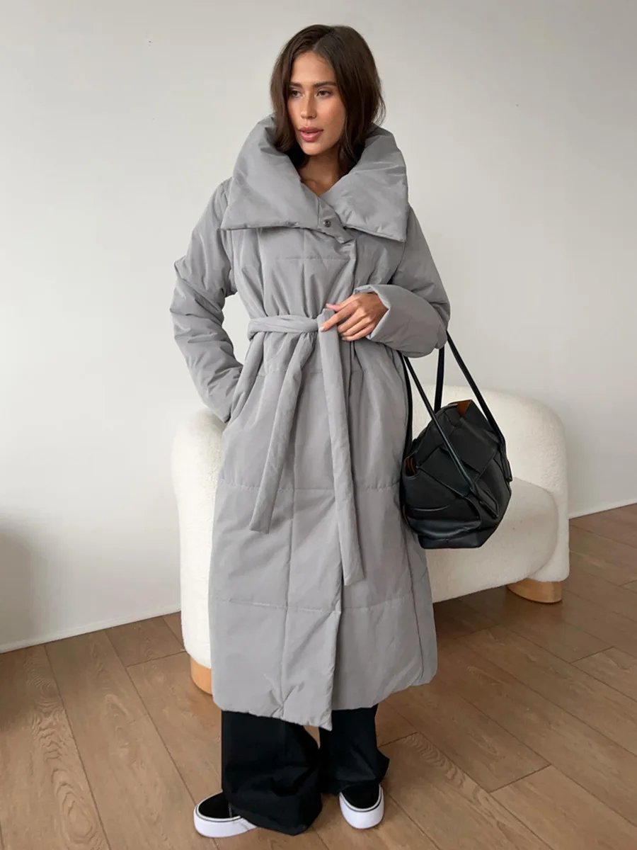 

Autumn Winter Women's Fashion Street Style Trendy Jackets Casual Warm Windproof Cotton Coats Long Cotton Jacke