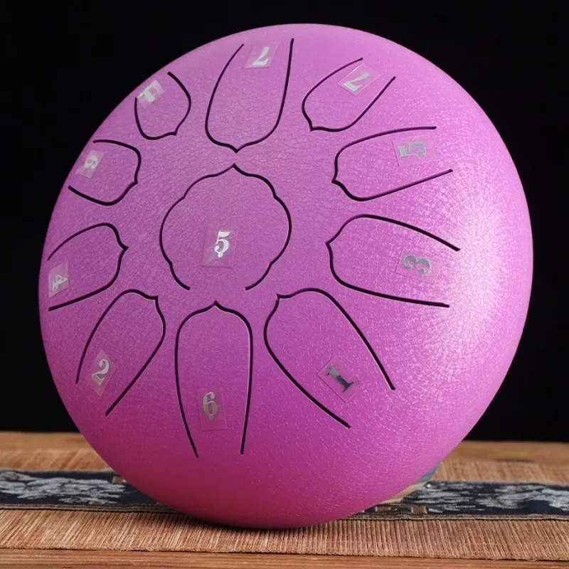 Steel Tongue Drum 8 Inch 11 Tone Meditation Drum Yoga Sound Healing Hand Drums Professional Percussion Relaxation Tambourine
