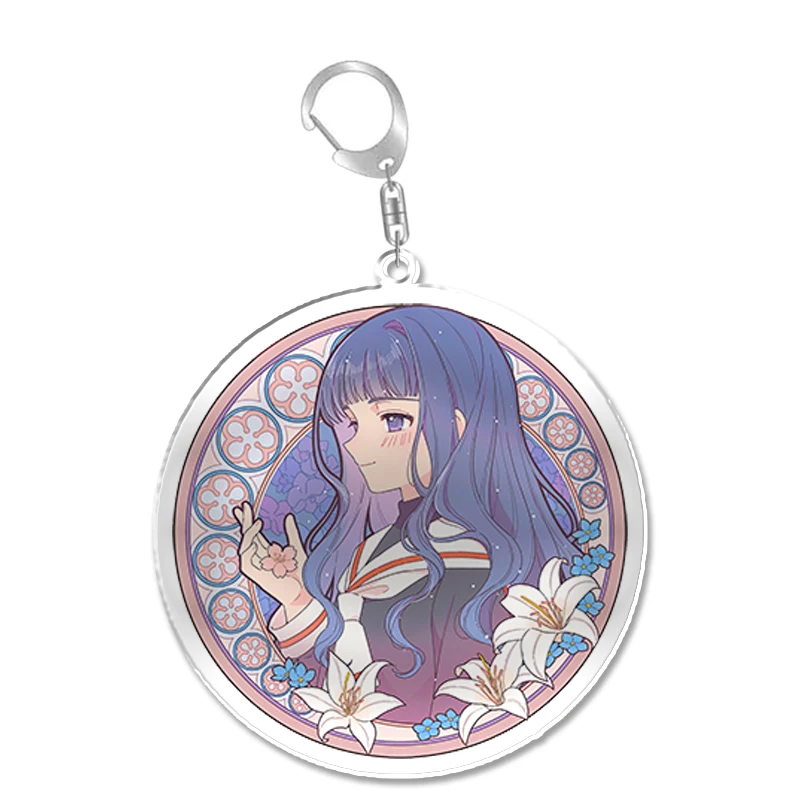 Card Captor Sakura Key Chain Ring Figure Tomoyo Daidouji Cardcaptor Spinel Keroberos Keyring Acrylic Cute Anime Keychain keyring