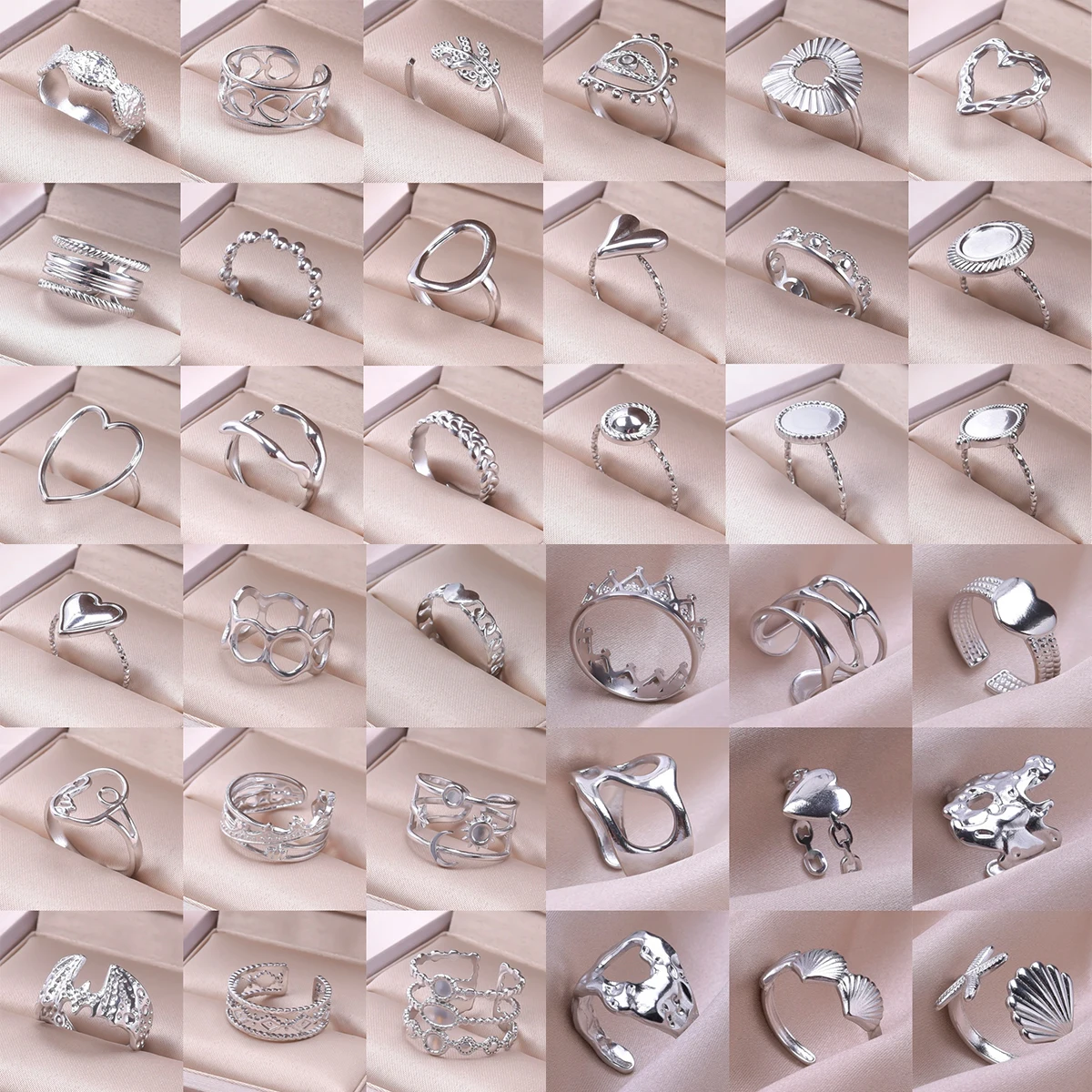 New 1pc Fashion Stainless Steel Love Abstract Punk Crown Shell Knuckle Ring Jewelry Charms Rings Women Girls Party Gifts No Fade