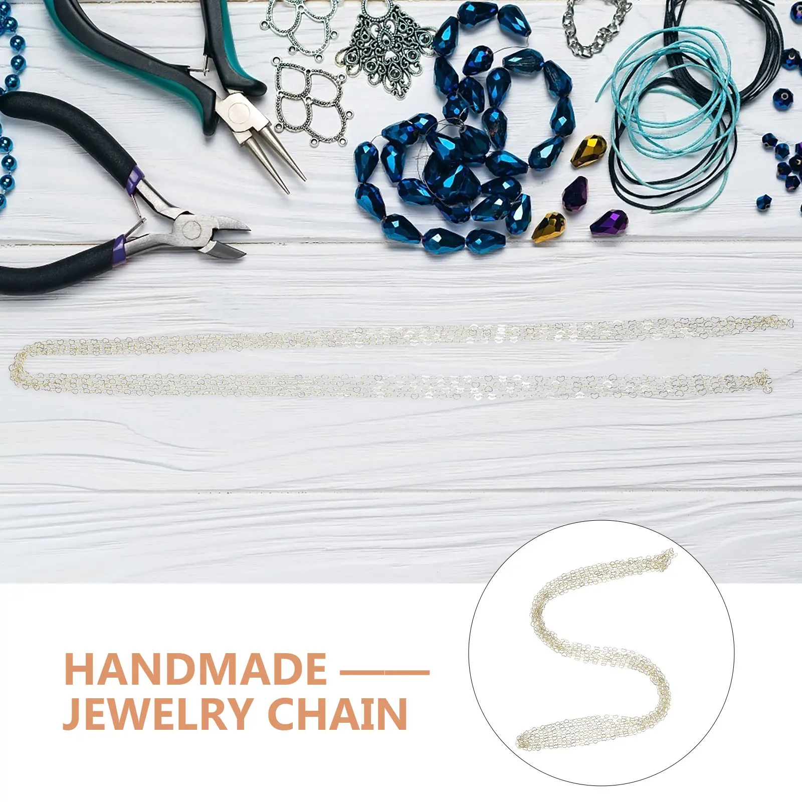 

Golden Love Jewelry Coarse Charm Necklace Making Link Suite Chains for Jewelry Making Metal Chain Bracelet Necklace DIY Heart
