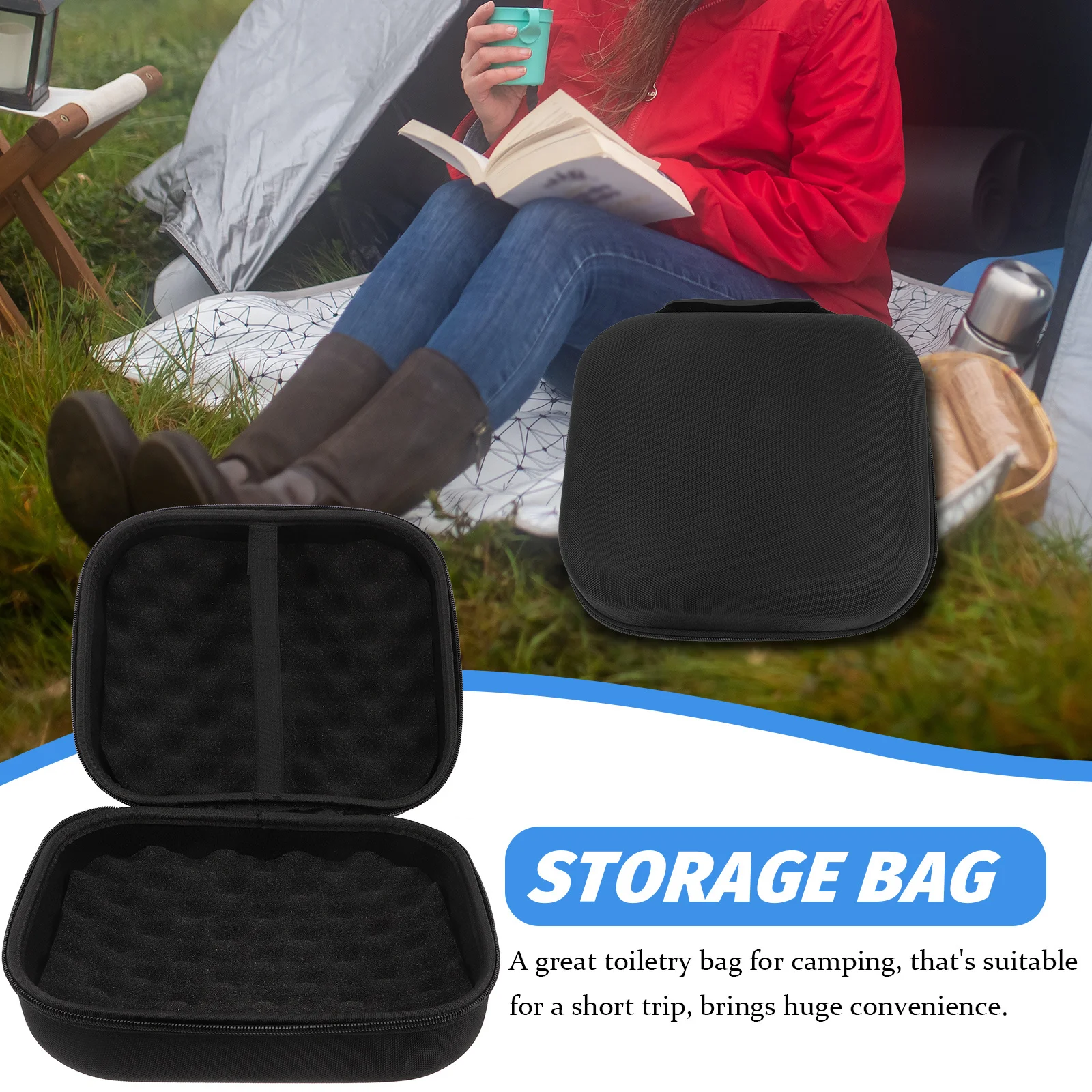 

LED Lights Storage Bag Compact Lightweight Multi-Function Organizer Portable Durable Waterproof Toiletry Bag for Camping Outdoor