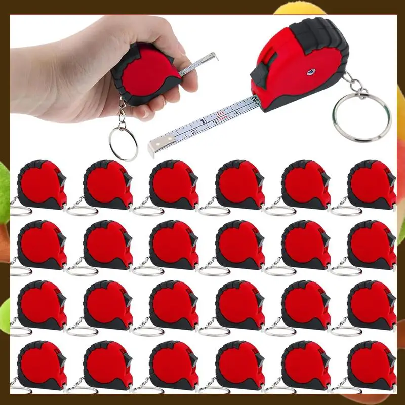

Mini Tape Measure Keychain Set, 3 Ft Retractable, 24 Pieces, Pocket Size With Lock-Retail