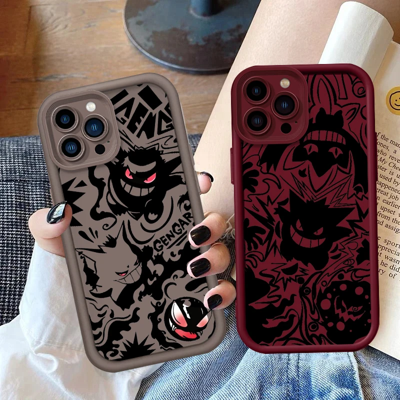 G-Gengars P-Pokemones Anime Eye Ladder For Apple iPhone 15 14 13 12 11 XS XR X Pro Max Plus TPU Phone Case