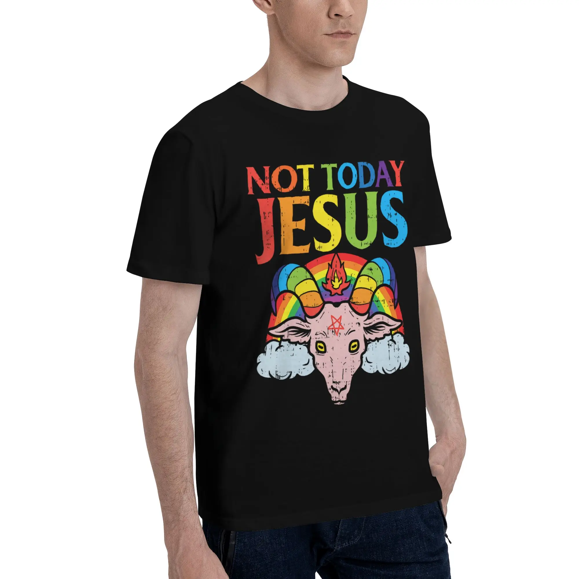 Men Women Graphic Print Jesus Esperanza Devida Spanish   Tee T Shirt Cotton  T-shirts Clothing