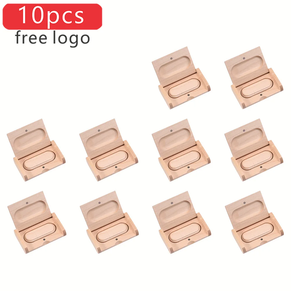 

JASTER 10pcs/lot USB Flash Drive 2.0 (free Custom LOGO) Wooden Pendrive 4GB 8GB 16GB Pen drive 32GB 64GB 128GB Memory Stick Gift