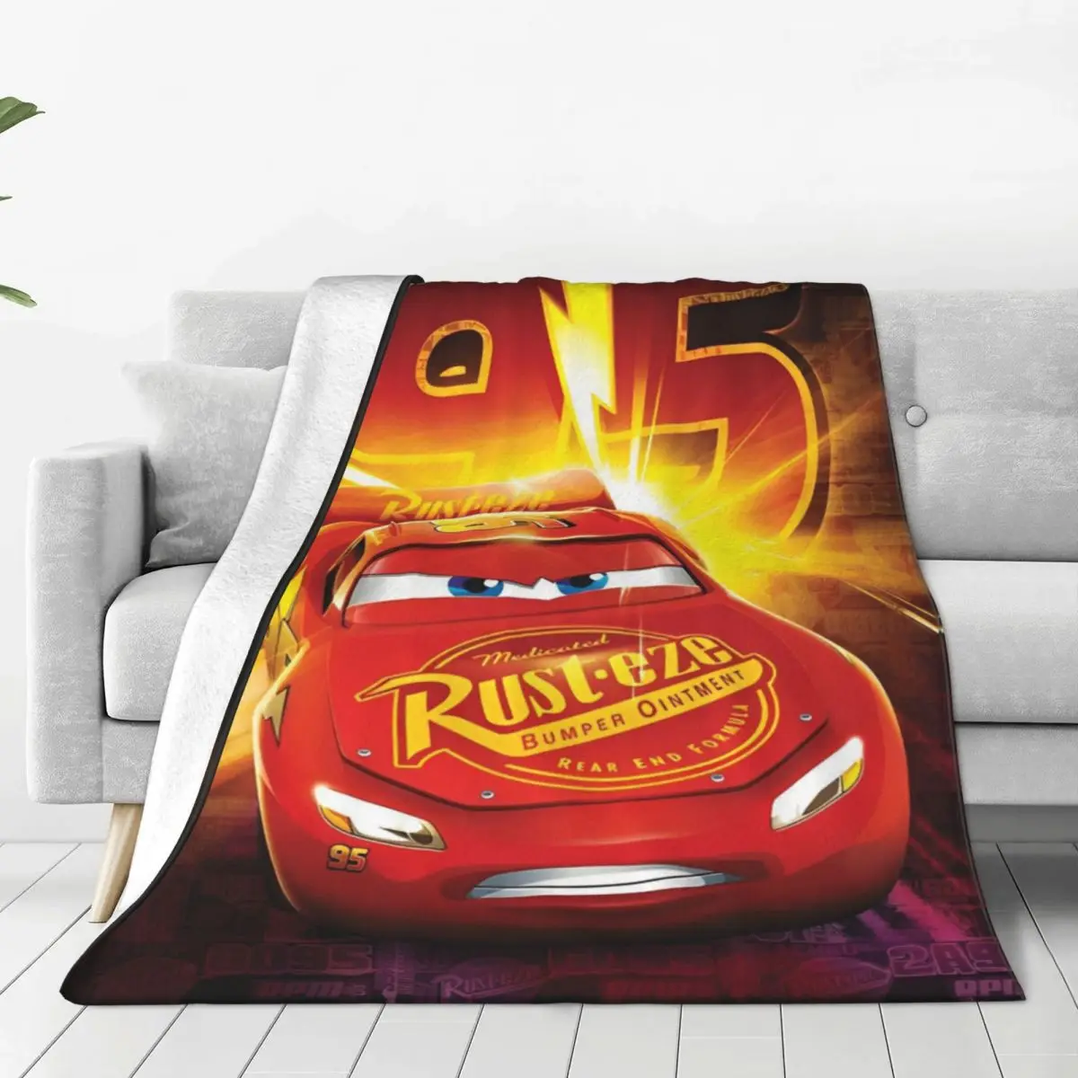 Lightning Mcqueen Car Sally Blankets Flannel Print Cozy Ultra-Soft Throw Blanket for Bed Office Rug Piece