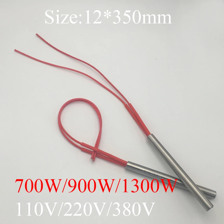 

12x350 12*350 700W 900W 1300W AC 110V 220V 380V Stainless Steel Cylinder Tube Mold Heating Element Single End Cartridge Heater