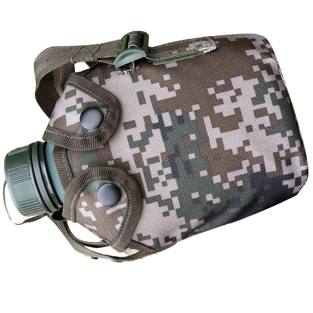 

1 комплект, 1 л, алюминиевый сплав, военная столовая, без утечек, чехол с застежкой-крючком для рюкзака, ремня, для кемпинга, пешего туризма, выживания, воды