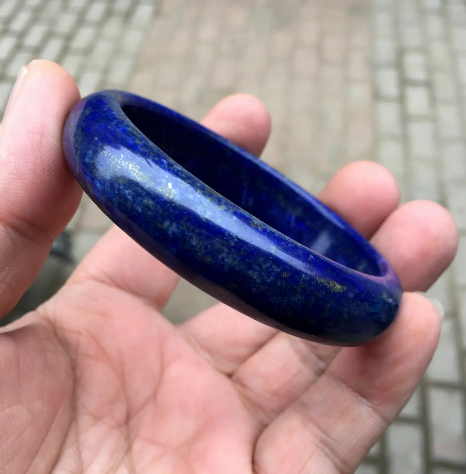 

Natural Lapis Lazuli Gemstone Crystal Bangle Bracelet 60MM