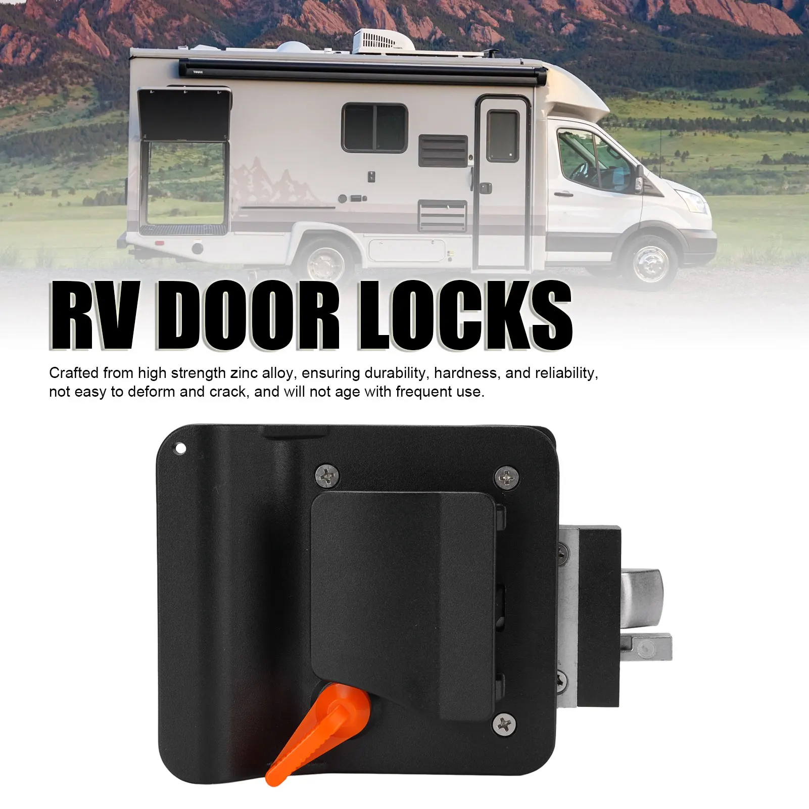 

RV Door Lock Replacement Zinc Alloy RV Door Latch with Paddle Deadbolt 4 Keys Door Lock for Travel Trailers Horse Cargo Hauler