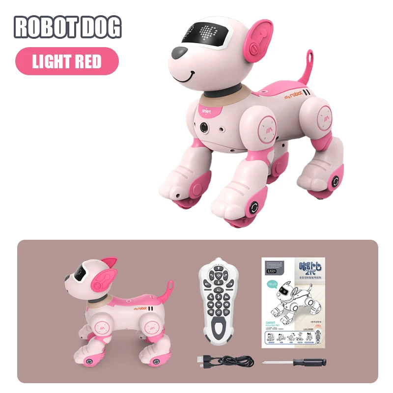 Cão robô de controle remoto inteligente, interativo, sensor de toque, cães rc, filhote de cachorro, controle de voz inteligente, dança, robô, brinquedo para crianças