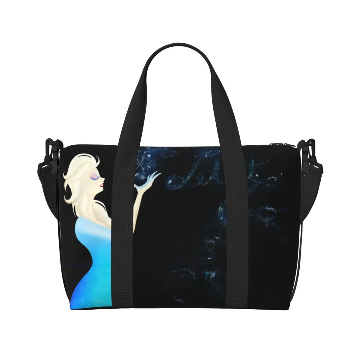 

Custom F-Frozen Cartoon Groceries Shopping Tote Bags Women Big Capacity Gym Beach Travel Bags