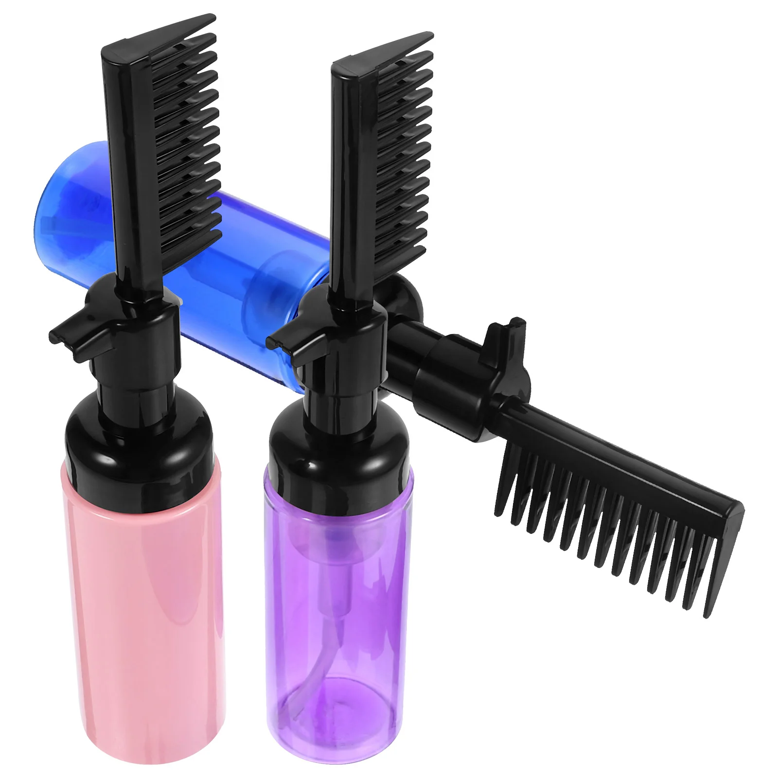 

3 Pcs Comb Pump Foam Bottle Root Bottles Hair Dye Barber Coloring Combs Applicator Dyeing Brush