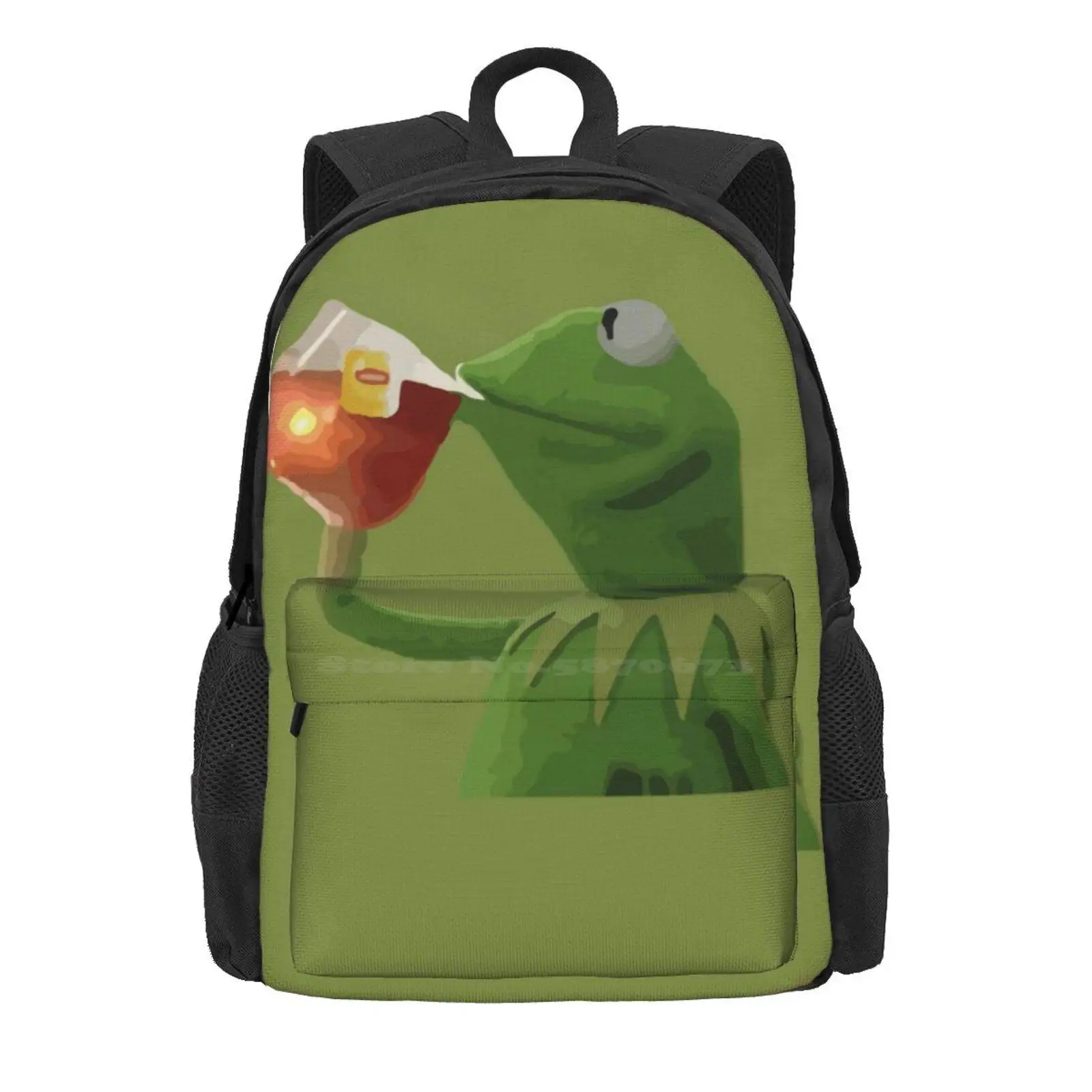 Kermit But Thats None Of My Business Meme Hot Sale Schoolbag Backpack Fashion Bags Kermit The Frog Thats The Tea Sis But Thats