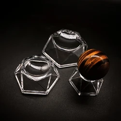 1PC Acrylic Crystal Ball Clear Display Base Sphere Stand Holder Transparent For Table Desktop  Office Ornament  Home Decor