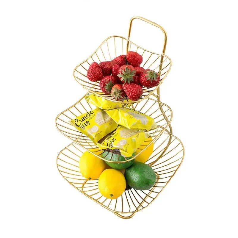 3 Tier Fruit Vegetables Basket Bowl Storage Rack Metal Snack Container Countertop