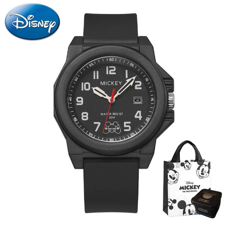 

Disney Mickey classic large dial calendar waterproof business men's quartz watch for children gift with box