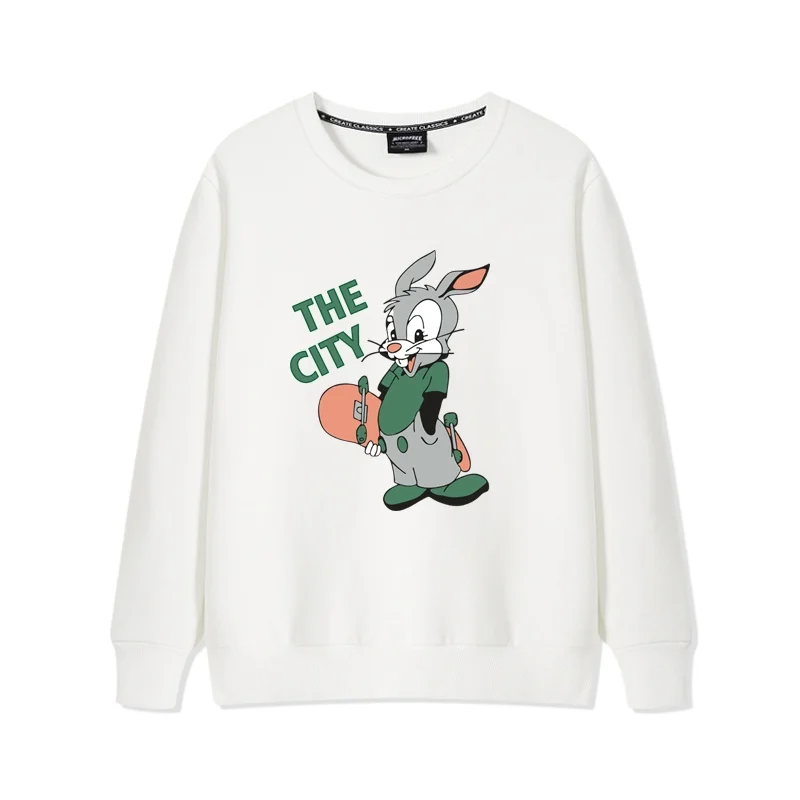 

Cute little rabbit women's round neck top women's hoodie couple hoodie casual loose top fashion trend round neck hoodie