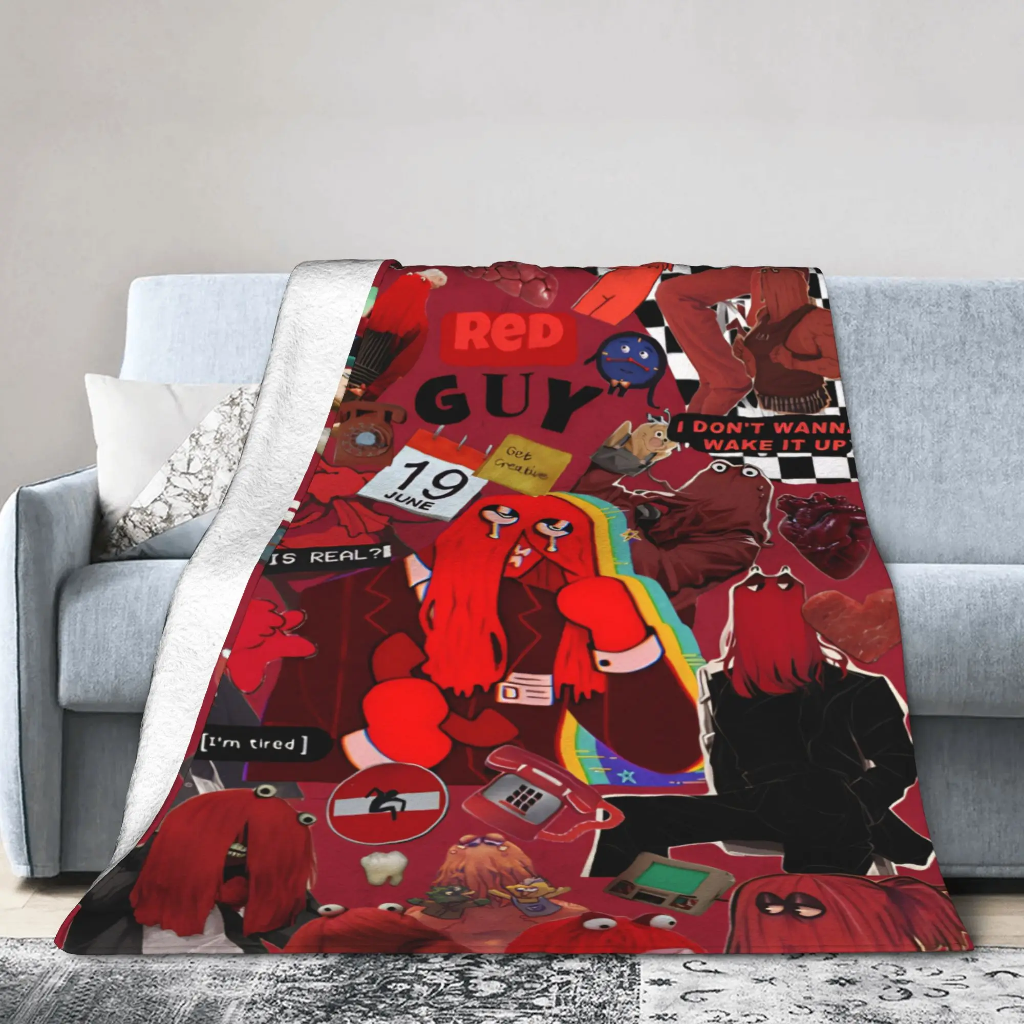 Don't Hug Me I'm Scared Blankets Flannel  Relax Ultra-Soft Throw Blanket for Home Plush Thin Quilt