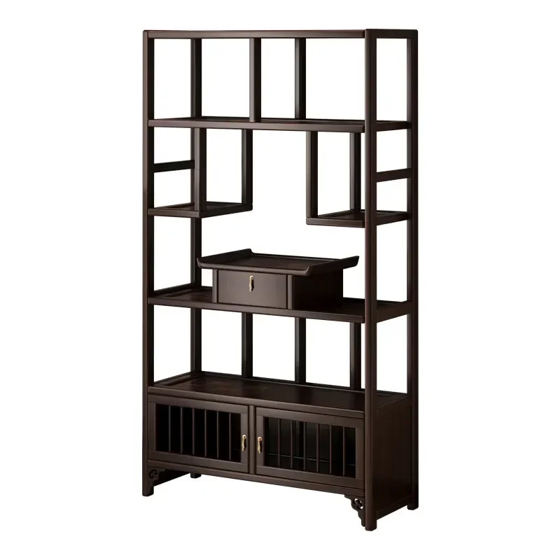 Household Tea Display Rack Wall Shelf for Tea Room Background Decorative Storage Organizer for Ornaments and Collectibles