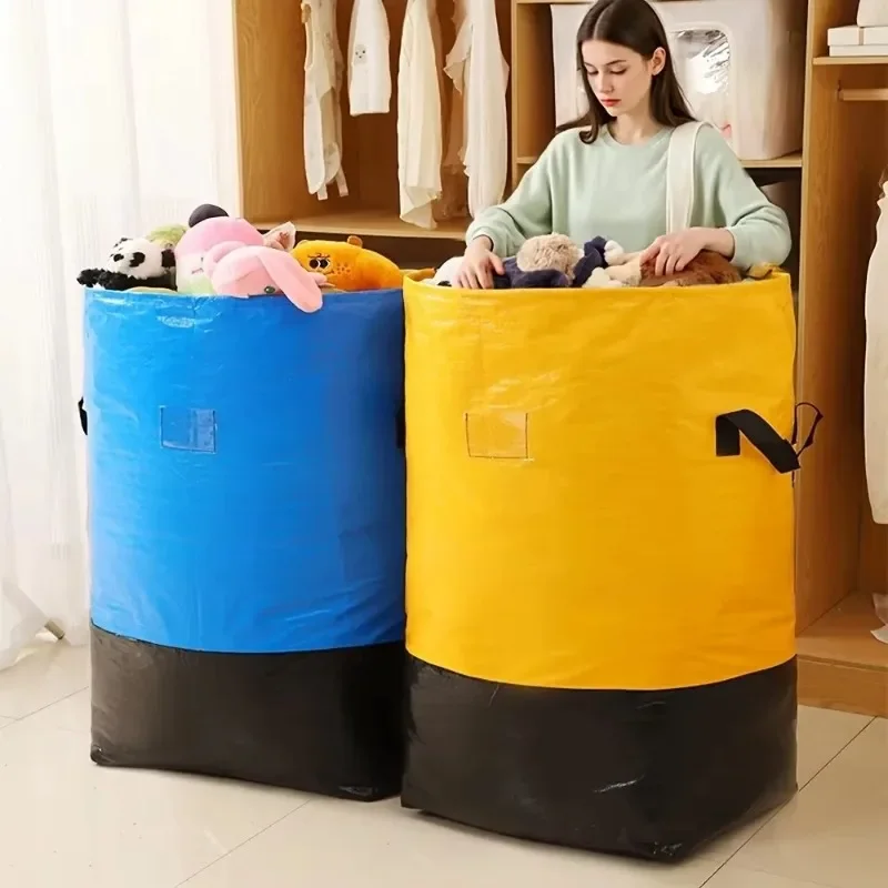 2pcs  Load Bearing PP Moving Bag Reinforced Side Handles Large Capacity Storage Bin For Construction Clothes Seasonal Sundries