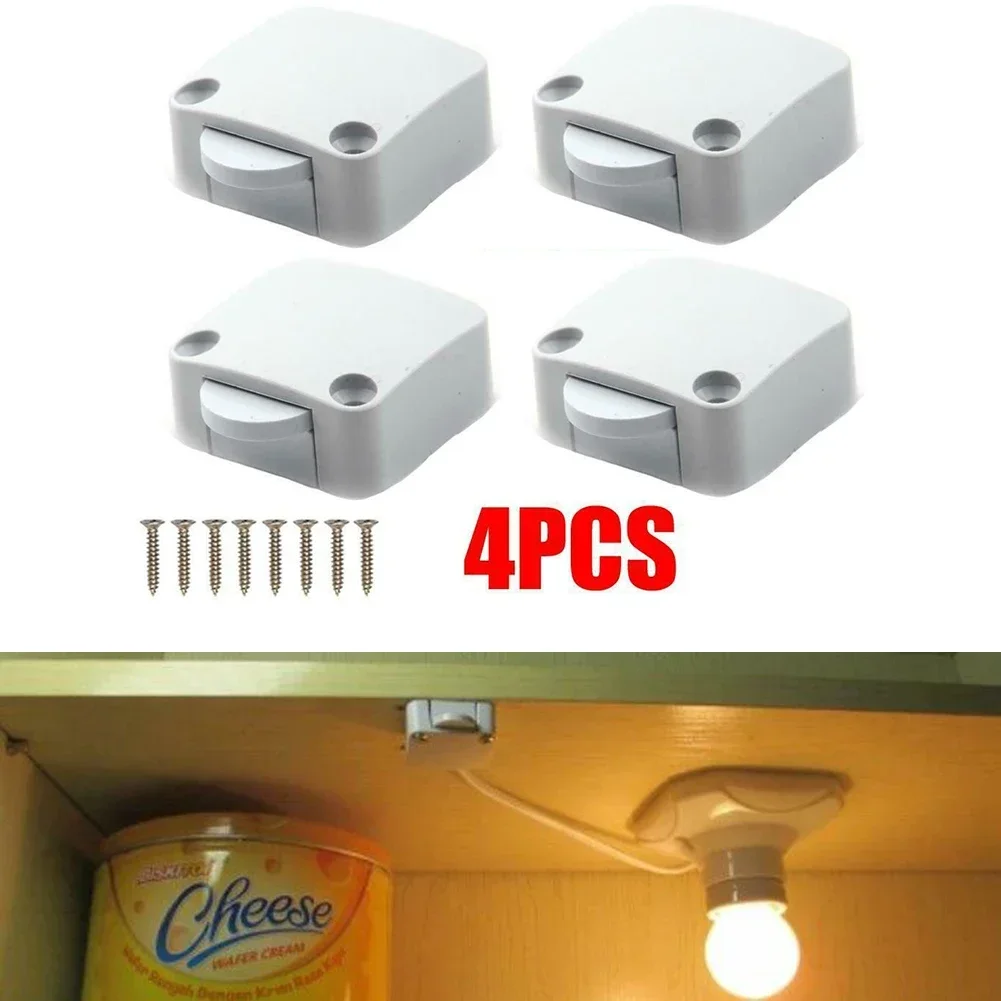 4pcs Self-resetting Normally Closed Switch Wardrobe Light Switch Cupboard Doors Sliding Doors Universal Control Switches