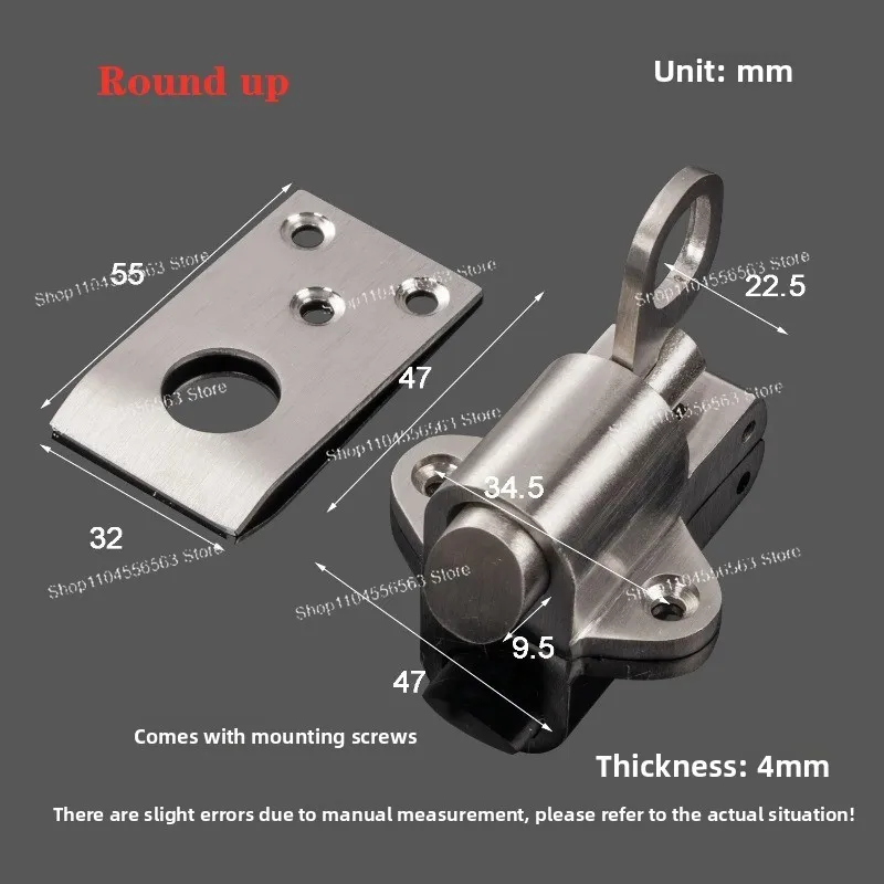 Stainless Steel Pull Ring Spring Door Latch Lock Window Gate Anti-theft Security Sliding Self Automatic Bolt Home Hardware
