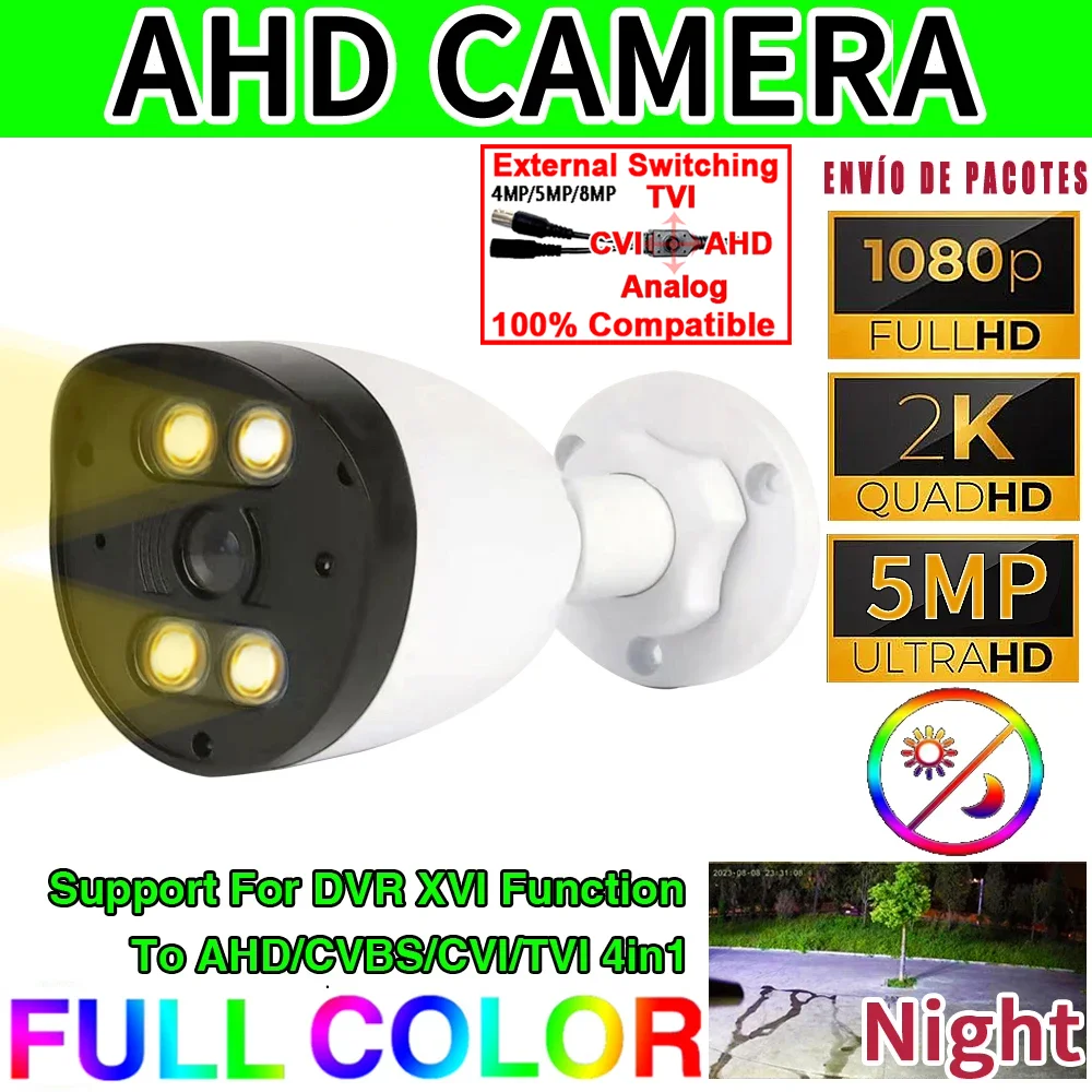 

24H Full Color Night Vision CCTV AHD Camera 5MP 4.0MP 1080P Array Luminous Led HD Digital For Outdoor Street Lighting Waterproof