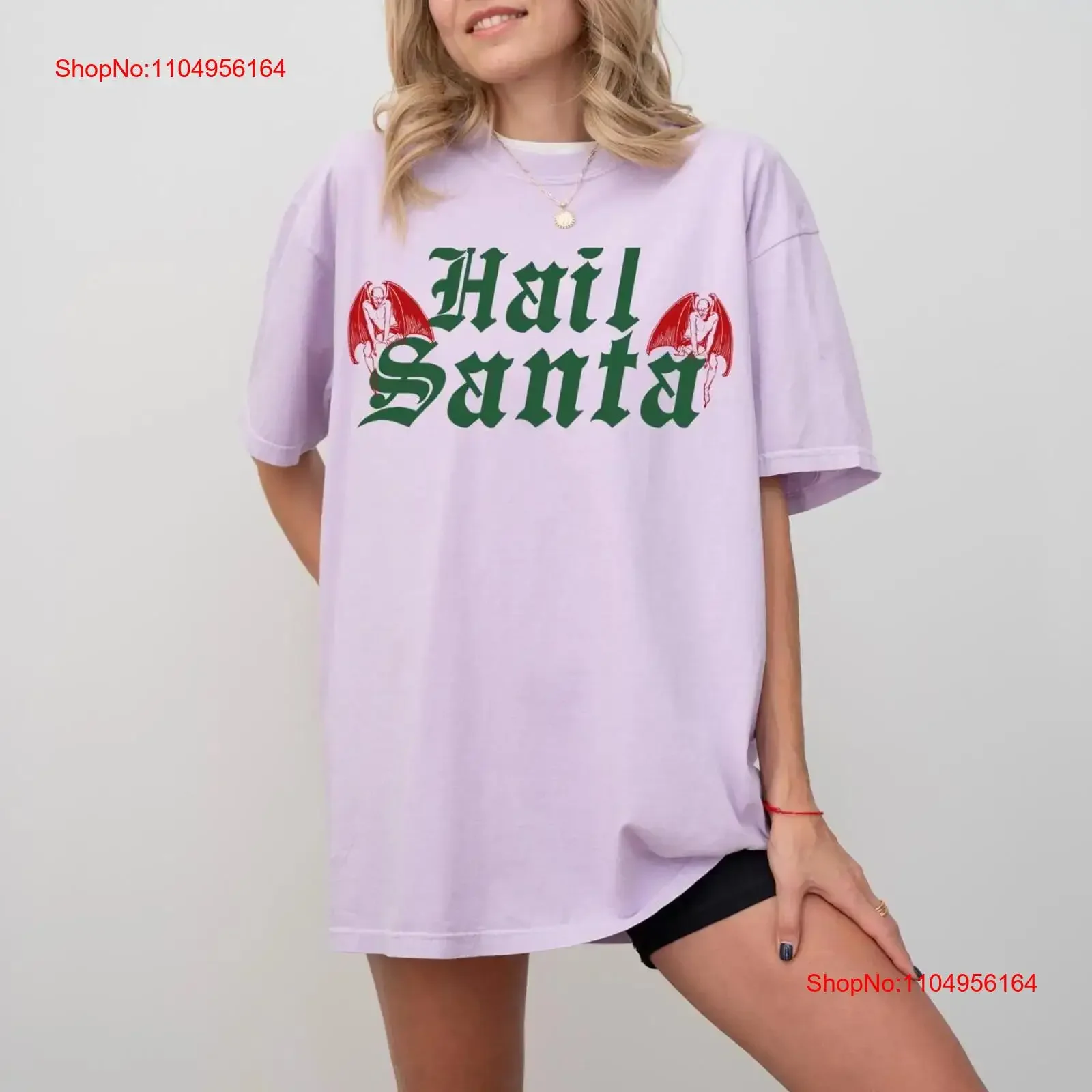 

Рождественская футболка Hail Santa, готическая забавная одежда Devil Witchy, темный юмор, рождественская винтажная стираная дизайнерская одежда, растянутая мягкая одежда