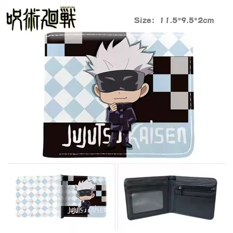Hot Sales Jujutsu Kaisen Itadori Yuji Cartoon Short Wallet Pu Leather Two Fold Wallet Protective Cover Capacity Storage Card Bag